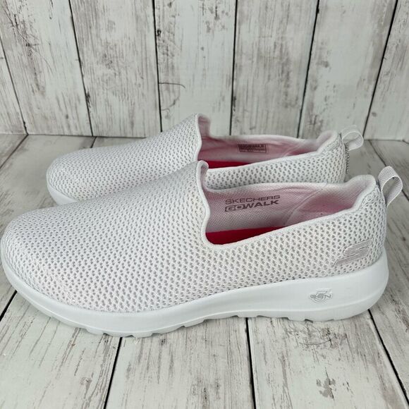 Skechers Go Walk Gen5 GOGA Max White Comfort Lightweight Slip On Shoes 9.5 Wide - Picture 4 of 10